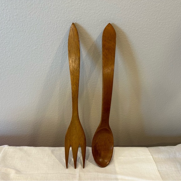 Mid Century Winsome Fine TeakWood Serving & Salad Bowls PLUS Servers 7 Pc Set - Picture 9 of 9